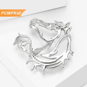 【PCWFKef】 Đơn Giản Hollow Ngựa Trâm Cho Phụ Nữ Người Đàn Ông Cá Tính Hợp Kim Mịn Động Vật Pin Trâm Thời Trang Quần Áo Đồ Trang Sức Phụ Kiện Quà Tặng