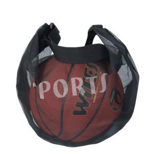 SONHO Single Shoulder Basketball Mesh Bag Adjustable Mesh Fabric Soccer Storage Case Outdoor Sports Lightweight Crossbody Ball Bag Football Volleyball