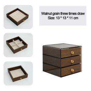【1-3 Days Delivery】Multi-layer jewelry box high-end and exquisite necklace and earring walnut grain large capacity 2025 new style jewelry storage box