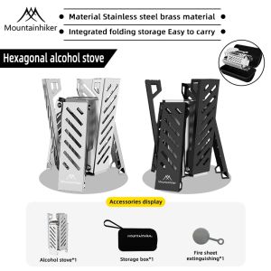 Mountainhiker Vertical Mini Alcohol Stove Portable Camping Alcohol Stove Cooking Equipment for Outdoor Picnics and Tabletop Campfires