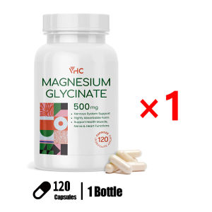 Magnesium Glycinate 500mg - Fully Chelated Magnesium Glycinate Capsules for Stress Relief Calmness Relaxation and Sleep Support