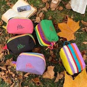 NO4 PANDA Multifunctional Makeup Bag Coin Purse Zipper Nylon Toiletry Bag Lovely Multi-Pocket Cute Cosmetic Bag Travel