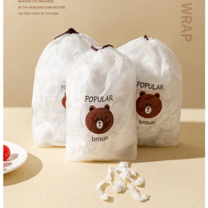 100pcs Food Grade Disposable Plastic Wrap Fresh keeping film coveruniversal dustproof wrap 100片食品级一次性保鲜袋套家用剩菜密封保