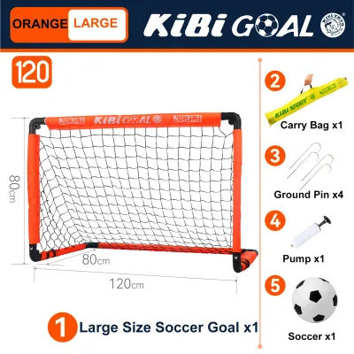 120cm Width Large Portable Folding Soccer Goal Set Youth Mini Football Net Set with Pump Ball Carry Bag