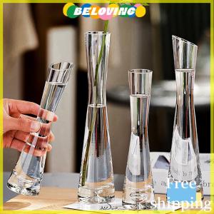 Beloving Flash Sale แจกันดอกไม้แก้วใสแจกันขนาดเล็กไฮโดรโปนิกส์พืชดอกไม้เทอราเรียมหรูหราโต๊ะบ้านตกแต่งงานแต่งงาน