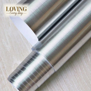 Gold Silver Brushed Metal Texture Contact Paper Film Vinyl Self Adhesive Peel-stick Removable Sticker DIY Wallpaper