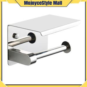 Stainless Steel Toilet Paper Holder Wall Mounted Roll Paper Dispenser Punch-Free Paper Towel Stand for Bathroom Washroom