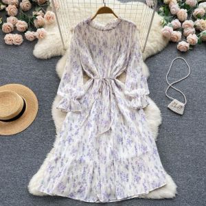 NJ Afiyah Midi Dress Motif Bunga Gamis Wanita Muslim Korean Style