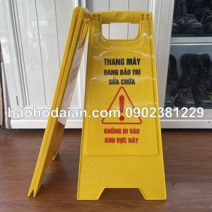 Biển cảnh báo thang máy đang bảo trì chữ A gấp gọn