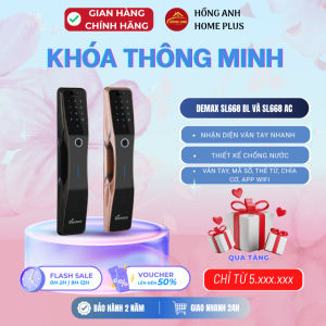 Khóa cửa vân tay thông minh Demax SL668 BL và SL668 AC app wifi chính hãng công nghệ Đức cao cấp