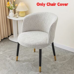 BESTOUR Elastic Curved Armchair Cover 3D Jacquard Dustproof Seat Cover Nordic Arc-Shaped Chair Cover For Home Living Room