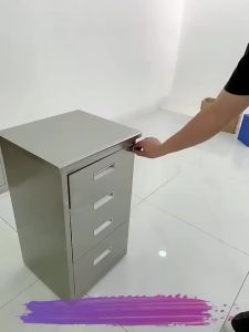 Stainless Steel Low Cabinet Office File Cabinet with Lock Drawer