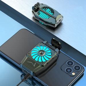 Mobile Phone Cooler，Universal Mini Radiator Mobile Phone Cooling Fan Radiator Turbo Hurricane Game Cooler Cell Phone Cool Heat Sink Same Live Cooling Artifact Extend Battery Life Gaming Heat Sink Audio Aux Radiator