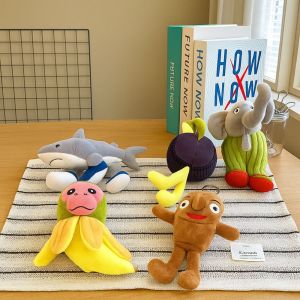 NAM สมองอิตาลีเน่า ทุงทุงทุงทุงหูร์ พวงกุญแจ ยัดไส้ อนิเมะการ์ตูนสัตว์ ตุ๊กตาพวงกุญแจ Tralalelotralala น่ารัก นุ่มนวล ตุ๊กตาพวงกุญแจปลาฉลาม ของขวัญวันเกิดเด็ก