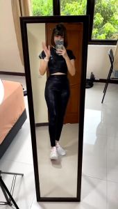 Setelan Senam Crop Silang Wanita & Yoga Zumba Gym Fitness Aerobik Model Crop
