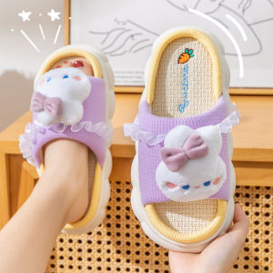 Spring And Summer Linen Slippers For Women All-Season Indoor Non-Slip Breathable Thick-Soled Silent Cotton-Linen Odor-Resistant CoupleS Floor Slippers For Men