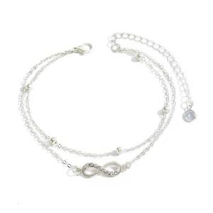 Trendy Alloy Layer Anklet for Women Waterproof Designs With Crystals Embellishments Vocation Accessory Outfits