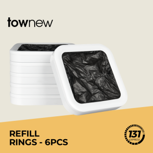 Townew Refill Ring 6-Packs Compatible with T1/T-Air Smart Bins 25 Bags/Ring 3kg Load Easy Install Durable