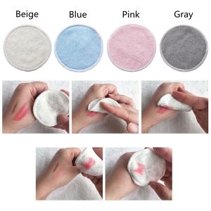 KIMOU 3 PCS Bamboo Fiber Makeup Remover Pad Makeup Remover Cotton Makeup Pad Washable Makeup Remover Cotton Reusable Makeup Remover Pad