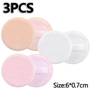3Pcs Round Cotton Powder Puffs Washable Makeup Sponge Pads Portable Foundation Puff Make Up Tools for Loose Powder Blush Body Powder - Beauty Makeup Tools