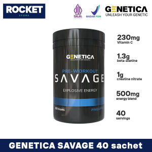 GENETICA Savage Pre-workout PWO 200 gram 40 serving