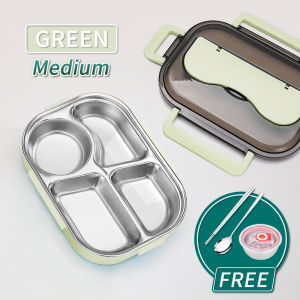 【clearance】Eco-Friendly Leakproof Stainless Steel Bento Lunch Box with Phone Stand & Soup Bowl | 2/3/4/5 Compartments | Microwave Safe & Leakproof