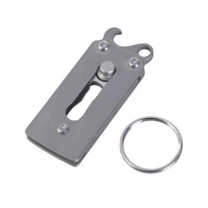 Multifunctional Tool with Retractable Peeler and Keychains Bottle Opener Keychains Accessory Metal Texture for Hiking