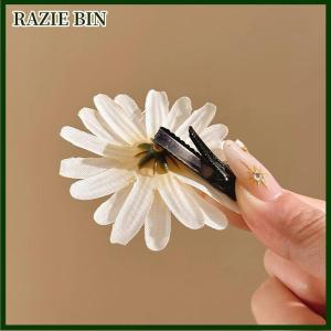 RAZIE BIN กิ๊ปติดผมลายดอกเดซี่2ชิ้นกิ๊บติดผมหน้าม้าด้านข้างน่ารักดอกทานตะวันดอกเป็ดกิ๊บผู้หญิงเครื่องประดับผมสำหรับใช้ในชีวิตประจำวัน
