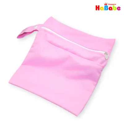 6 Color Small Double Layer Zipper Waterproof Diaper Bag Cart Band Hang Hole Zipper Bag Infant Diaper Storage Bag
