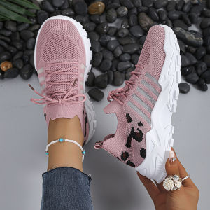 New 2025 Mesh Shoes For Women Summer WomenS Shoes Versatile Fashionable Breathable Sporty Mesh Sneakers With Thick Soles