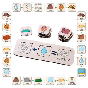 Children Montessori Wooden Puzzles Matching Game Parish Natural Science Learning Physical Phenomena Cognitive Educational Toys