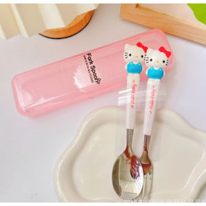 Set Sendok Garpu FORK SPOON Share With My Friends SANRIO / Sendok Garpu Karakter Sanrio Panjang / Sendok Anak Karakter / Alat Makan Kartun Sanrio / Alat Makan Hello Kitty Kuromi Melody Pompurin Cinnamoroll