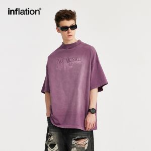 Lạm Phát Thương Hiệu Người Đàn Ông Của học sinh Thanh Niên 2024 Mùa Xuân/Mùa Hè Mới Nhuộm 3D Áo phông in hình Mỹ Retro Đổ Xô Bọt Tiếng Anh tay ngắn