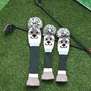 DGFDF Schnauzer Designed Golf Club Headcover Soft and Durable Protective Case Golf Knitted Sock Covers Outdoor Sports Kawaii Wood Golf Covers Golf Lovers