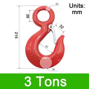 1 2 3 5 8 Tons Lifting Hook Heavy-duty Container Hook Large Tonnage With Safety Clip For Crane Hoist