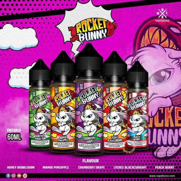 ROCKET BUNNY FREEBASE 60ML NEW FLAVOUR FRUITY | Lazada