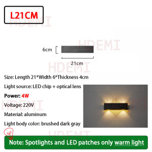 LED Wall Lamp 3 Modes Can Be Changed Modern Living Room Bedroom Ambient Light Corridor Spotlight Indoor Wall Light