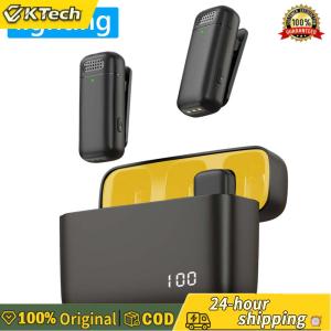 {NEW} ไมโครโฟนคอไร้สายกันเสียงรบกวนพร้อมจอแสดงผลดิจิตอลและเคสชาร์จแบบชาร์จได้สำหรับงานคาราโอเกะและการแสดงบนเวที