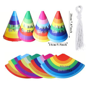 Cross-border cake decorative hat childrens birthday hat festival party party party color party baking gift triangular hat