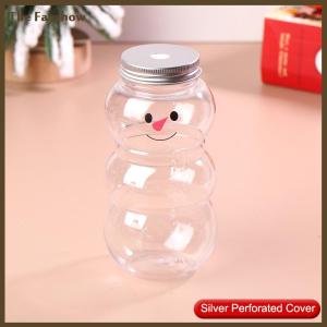 [The Fayshow] 500ML Christmas Snowman Water Bottles Milk Tea Bottles Coffee Juice Portable Drinking Bottle For Milk Tea Shop Home Juice Cup