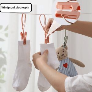 Kẹp Quần Áo Bằng Nhựa Đa Năng Kẹp Giữ Đồ Lót Chống Gió Có Dây Buộc Dụng Cụ Sấy Khô Kẹp Cố Định