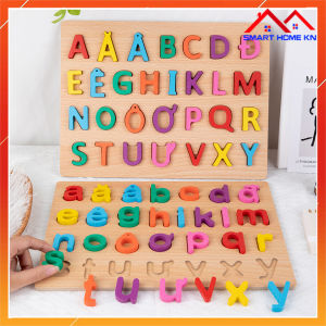 Bảng chữ cái gỗ nổi đồ trơi cho bé xếp hình giúp bé phát triển tư duy trí tuệ