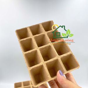 KG12OUTH - Sét 5 khay 12 ô giấy tự hủy dùng ươm cây giống size mỗi ô 3.5x5cm