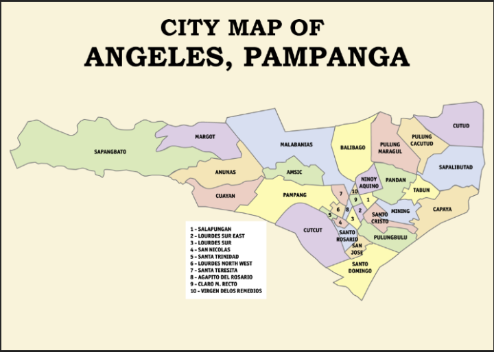 Angeles City Map Waterproof A4 Laminated Chart | Lazada PH