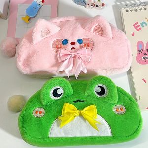 FDGFGG Cartoon Plush Pencil Case Multifunctional Soft Stationery Storage Bag Creative Fluffy Pen Bag Office