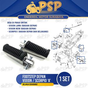 Footstep Depan Vixion (CKD) - Futstep Postep Barstep Pijakan Kaki Depan Yamaha Vixion New Scorpio
