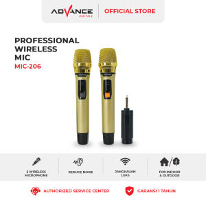 Advance DOUBLE Mic Wireless Karaoke Microphone Suara Jernih - MIC206 - BONUS Baterai Cas 3 Pcs