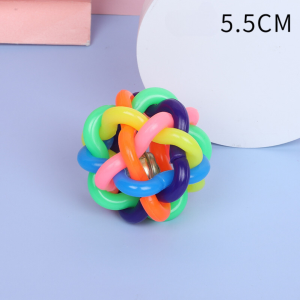 Mainan bola puzzel anjing kucing suara bell bahan karet