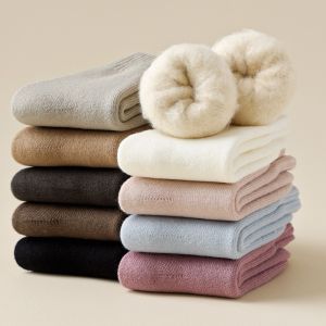 Womens Wool Socks - Thick Plush for Autumn & Winter Warmth