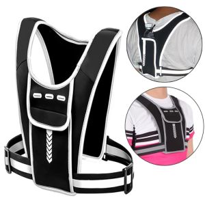 【Chasers Outdoor Store】Outdoor Reflective Vest High Visibility Bike Motorcycle Night Safety Riding Soft Vest Bag Multi Pockets Adjustable Running Sports Bag